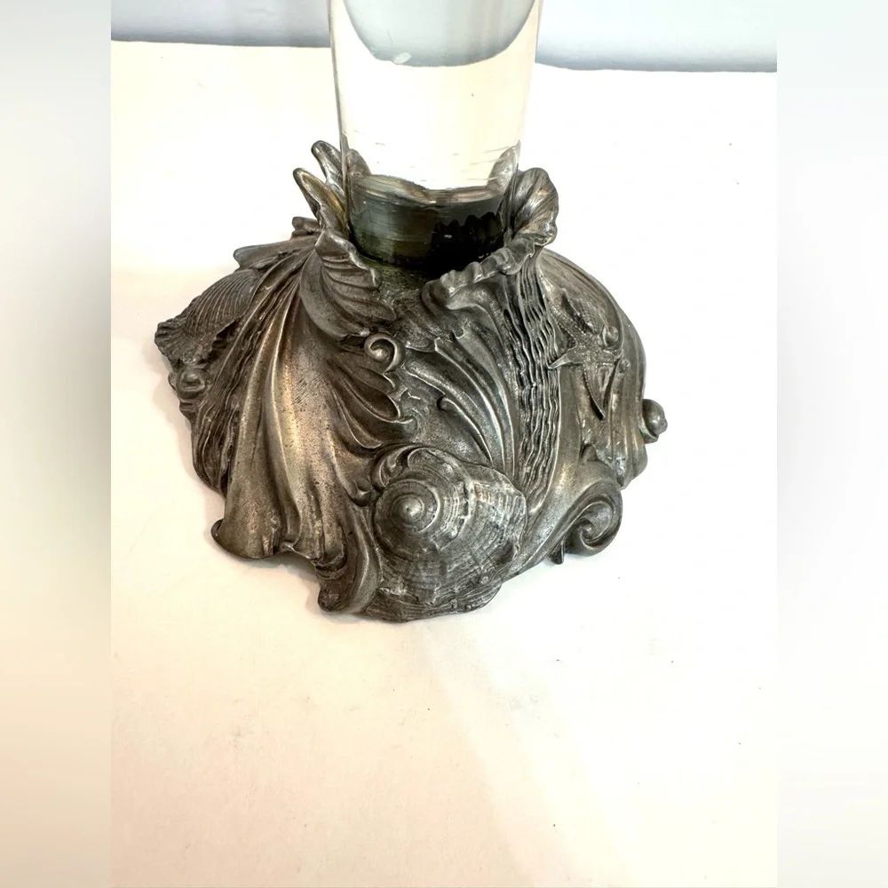 SEAGULL CANADA PEWTER CANDLE STICK HOLDER SIGNED BY ETAIN ZINN 1994